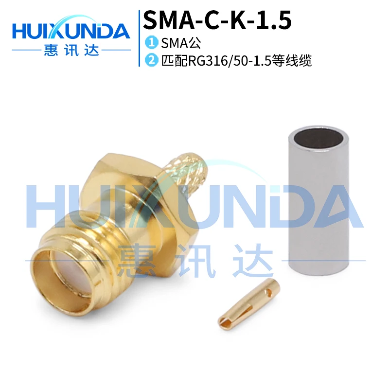 

SMA-C-K-1.5 SMA female external bore crimp 50-1.5/RG316 cable, connector SMA-C-K3