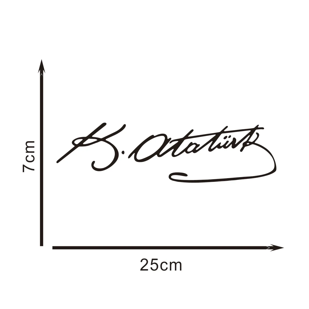 

Ataturk Signature Vinyl Car Sticker - White/Black Auto Styling Decals for Vehicle Decor