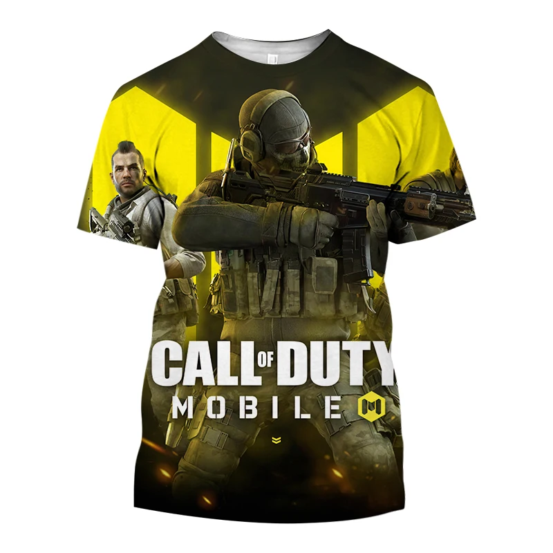 3D Print T Shirt For Men Call Of Duty FPS Shooting Game Oversized Short Sleeve Tops Fashion O-neck Pullover War Style Streetwear