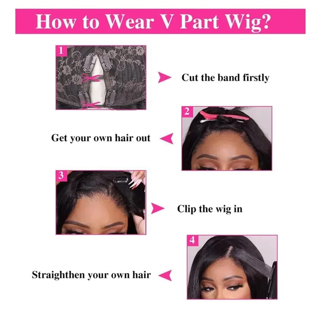 Curly Wave Human Hair Wig For Women 200 Density Wear To Go Natural Colored Upgrade Glueless V Part Water Wave Wigs Human Hair image 5