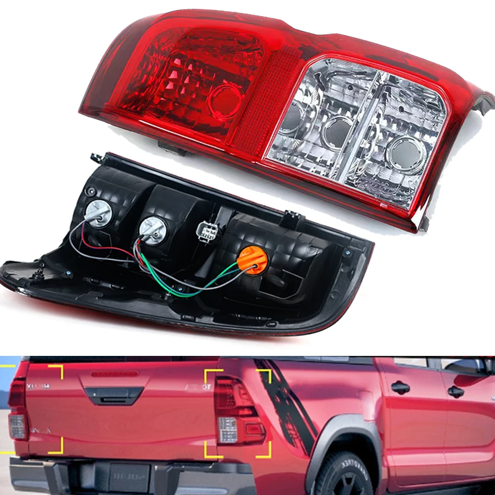 

Taillights For Toyota Hilux Revo Pickup Truck 2015 2016 2017 2018 No Bulb Turn Signal Brake Light LED Car Tail Rear Lamps