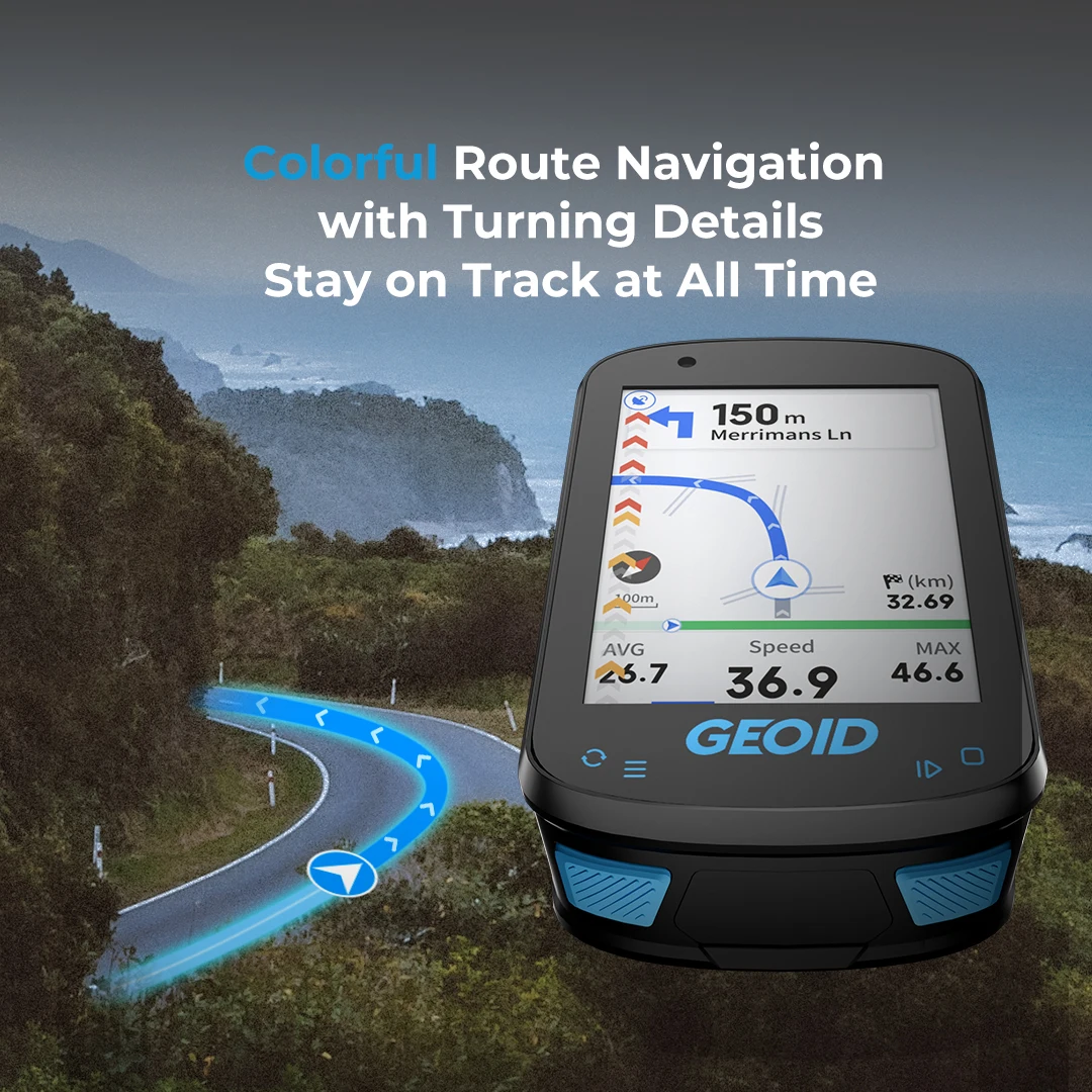Geoid CC600 Bike Computer Color Screen Smart Navigation GPS Wireless Bicycle Speedometer WIFI ANT+ Multilingual Cycling Odometer