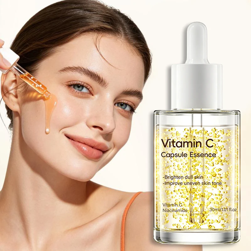 Cápsulas de Ácido Kojico, Cúrcuma e Vitamina C, Essência de Niacinamida para Iluminar o Tom da Pele, Hidratação e Firmamento, Sérum Facial Nutritivo