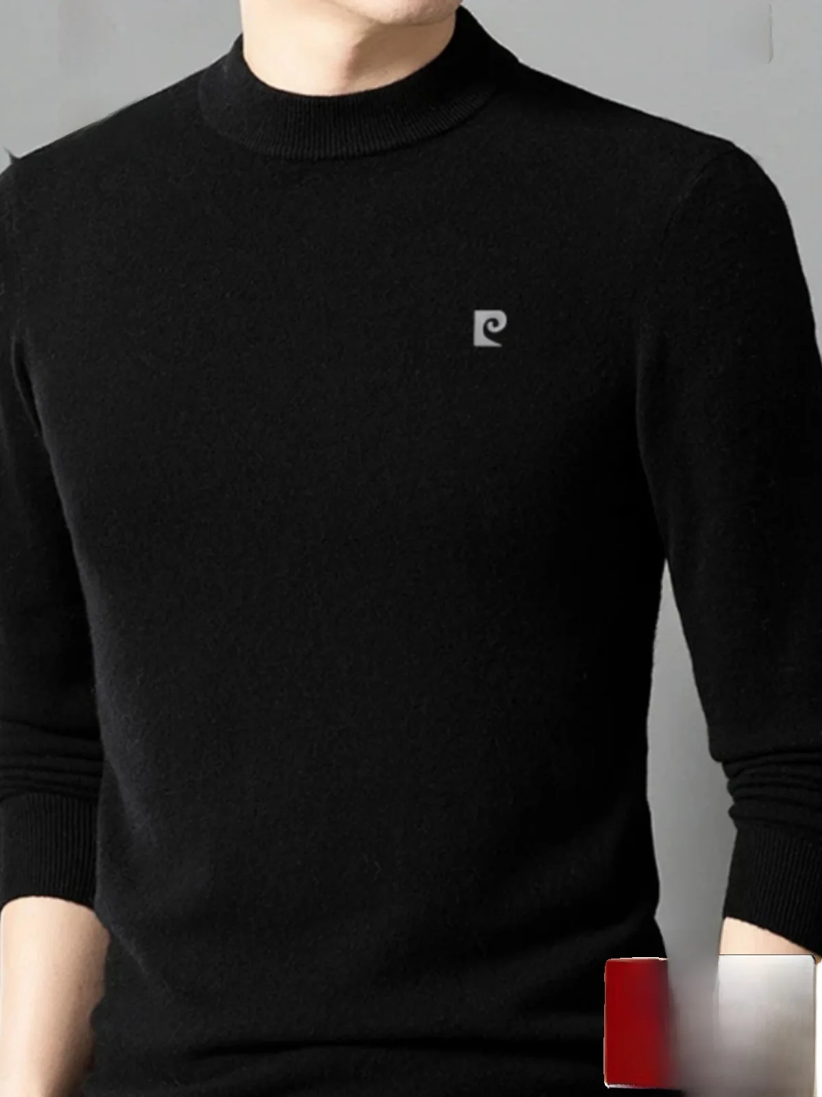 

Pierre Cardin Men's Thiened f High Collar Knitted Wool Sweater Winter Warm Faion Ci Sle Busin Casual Pure Color