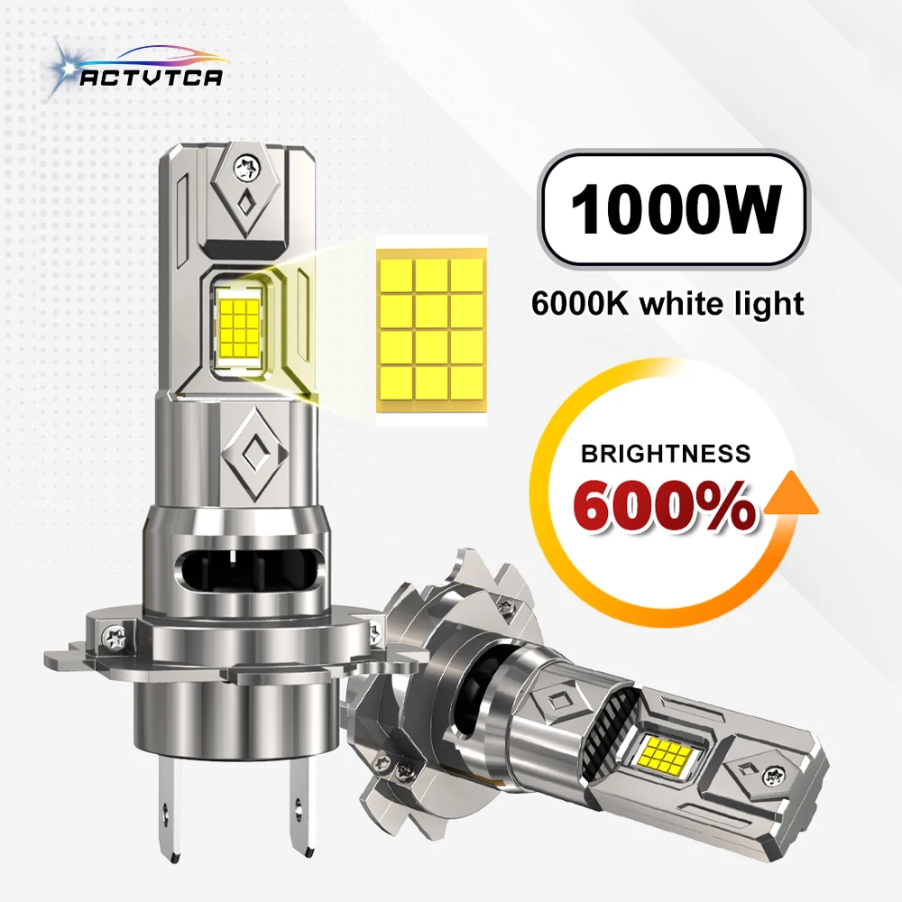 

ACTVTCA H7 LED Headlight Bulb Mini Wireless 1000W 1200000LM 6000K for Car Headlamp Auto Diode Lamps H7 Turbo Led 12V Automobile