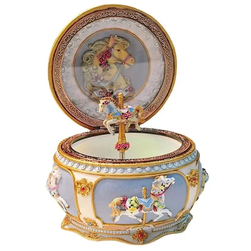 

Customizable ODM OEM optional song carousel music box suitable for living room music gift birthday music box for sale