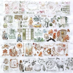 Vintage JP Four Season Washi PET Tape for Card Making DIY Decorative Sticker