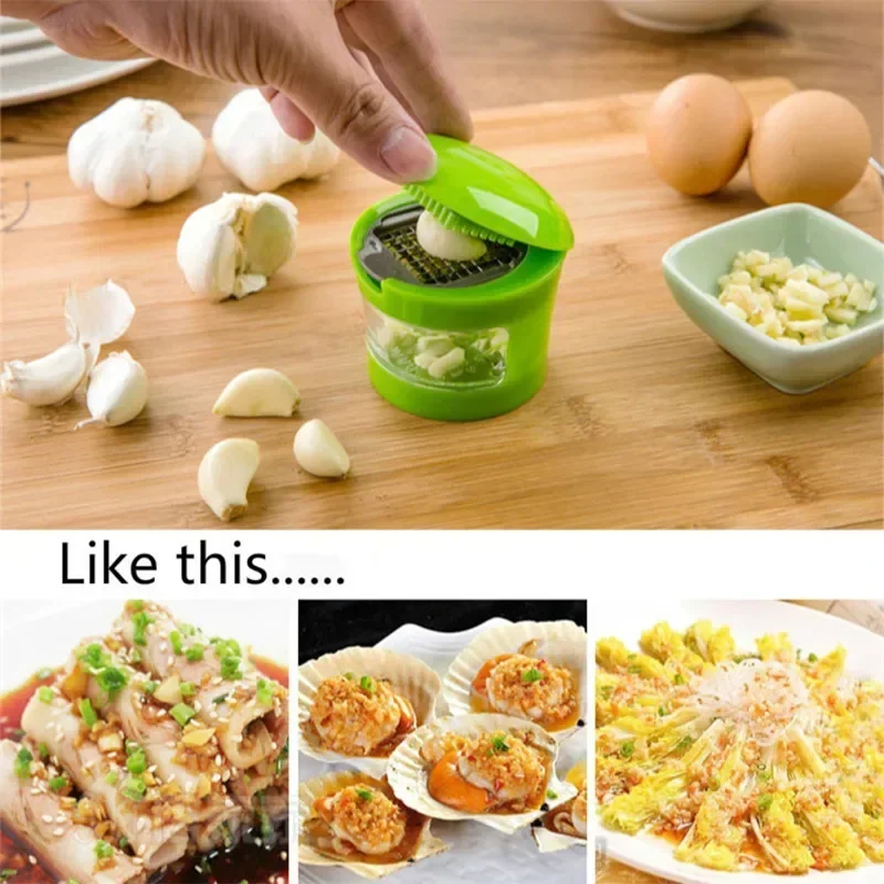 Garlic Grater Mini Portable ABS Stainless Steel Garlic Press Chopper Slicer Hand Presser Grinder Crusher Kitchen Tool & Gadget