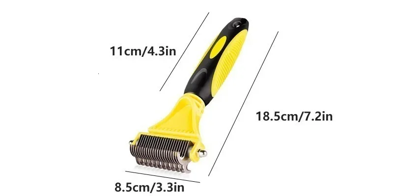 Professional Dog Dematting Comb Pet Hair Brush Double Sided Fur Knot Cutter Cat Grooming Shedding Brush for Pet Hair Tangles