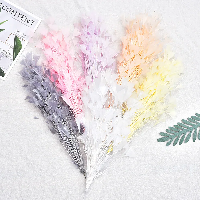 Triangle Iron Wire 10-12in Feather Flower Feather Headdress Hairpin Stage Performance Dance Wedding Household Goods