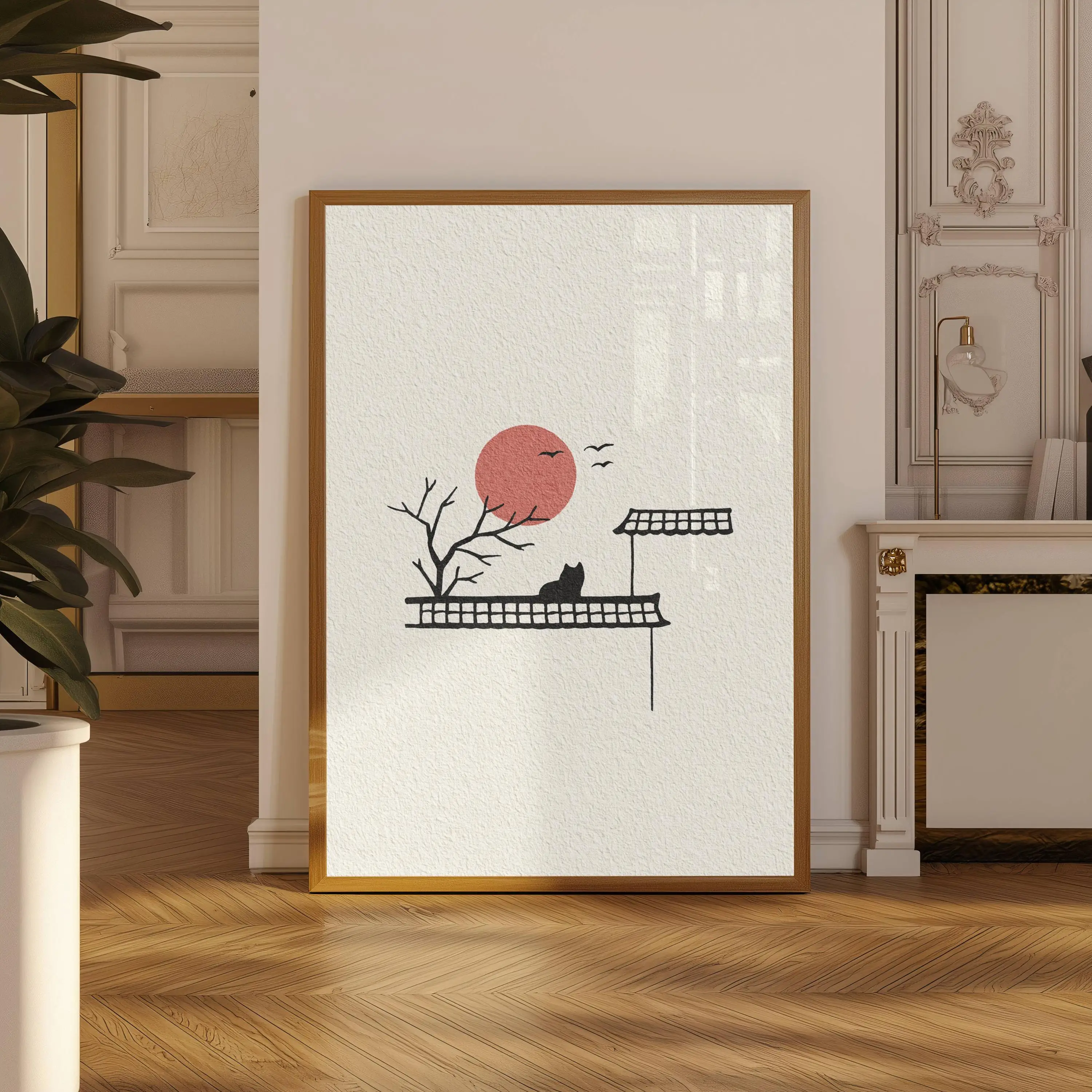 Póster minimalista de tinta ja - Japanese Zen Lifestyle reseña y precio