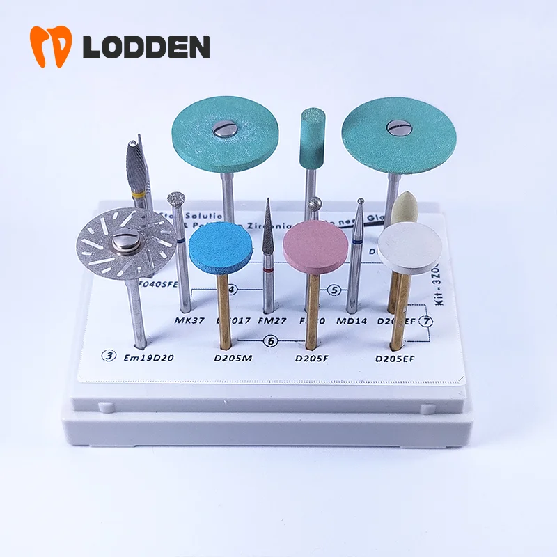 

Dental Lab Grinding and Polishing Kit of Zirconia 3Z00.2 Denstistry Drill Bits One-Stop Solution Diamond Burs Disc Tools