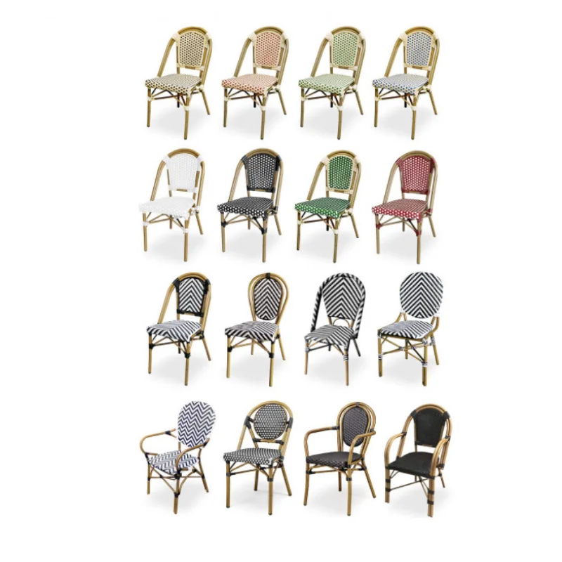 

Cafe Courtyard Rattan , Outdoor Single Chair, Balcony, Trendy Hotel Retro French Dining Table And Chairs