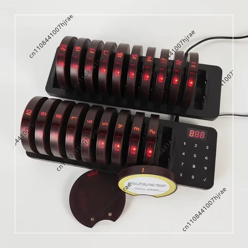 Round 10 Restaurant Pager System Vibrating Buzzer Wireless Call Table Food Pager New Unit Parts Accessories