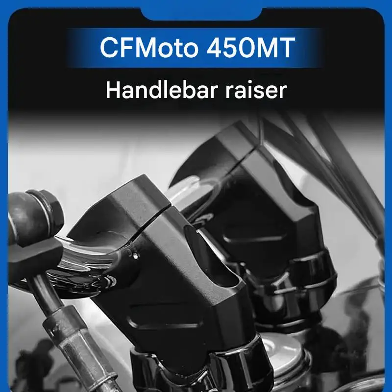 For 450MT  Alloy Handlebar Lift Spacers Dual Black Silver Tone Optimize Riding Posture To Lessen Long Ride Wrist Ache