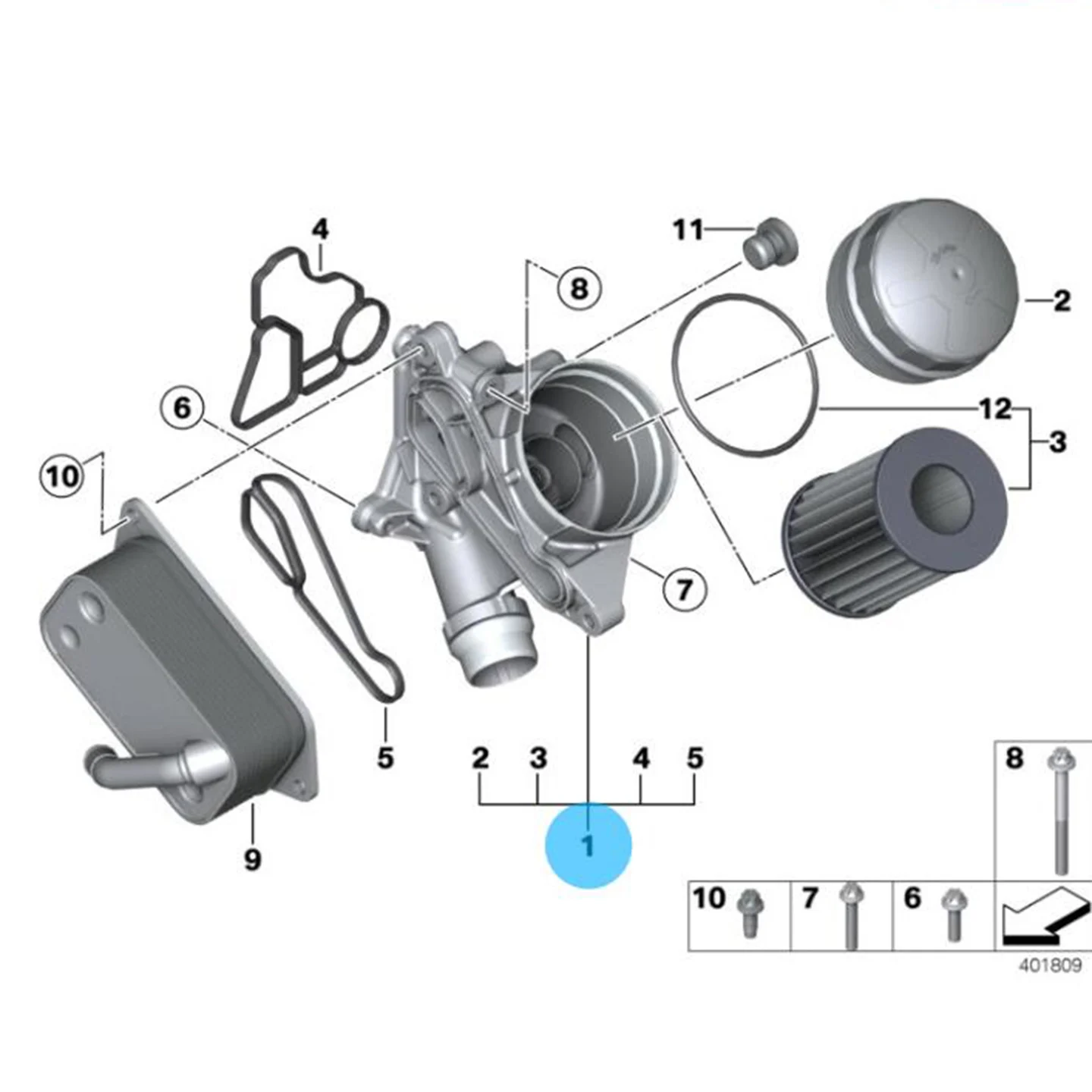 11428642289 Hochwertiges Motorölkühler-Modul-Filter für BMW E60 E61 E82 E88 E90 E93 Z4 M2 M3 M4 X6 640i 328i 320i 428i N46 – Detail 1
