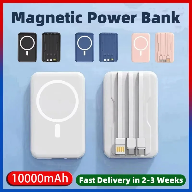 Noya raye Magsafe magnetic wireless power bank 10000 mAh comes with cable sharing ultra-thin mobile power supply