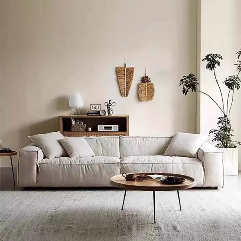 New Arrival Living Room Sofas Unique Soft Large White Floor Modern Lazy Sofa Nordic Luxury Wood Divani Da Soggiorno Furniture