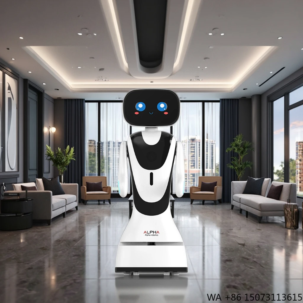 Modern AI Service Robot for Hospitals, Supermarkets and Shopping Centers, Designed for Customer Engagement and Guided Tours