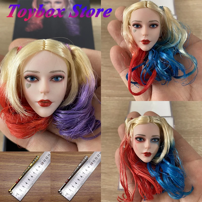 X-TOYS X-013 1/6 Joker Girl Red Black Clothes Set Accessory Mini Gold Sliver Baseball Bat Babyface BF01 BF02 Harley Quinn Head