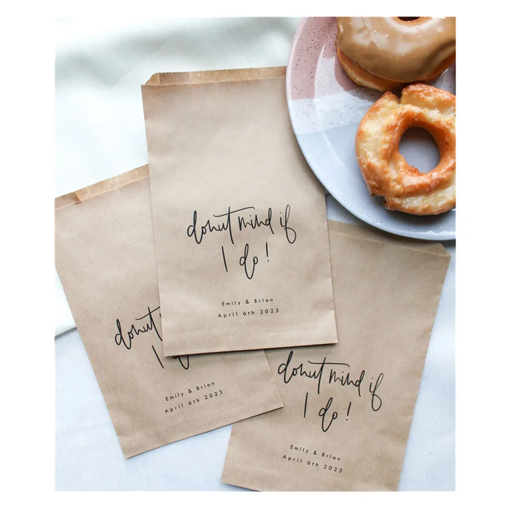 

50 Donut favor bag || Donut mind if I do wedding favor bag, Party favor bag, Cookie bag, Thank you bag, Thank you favor, Donut