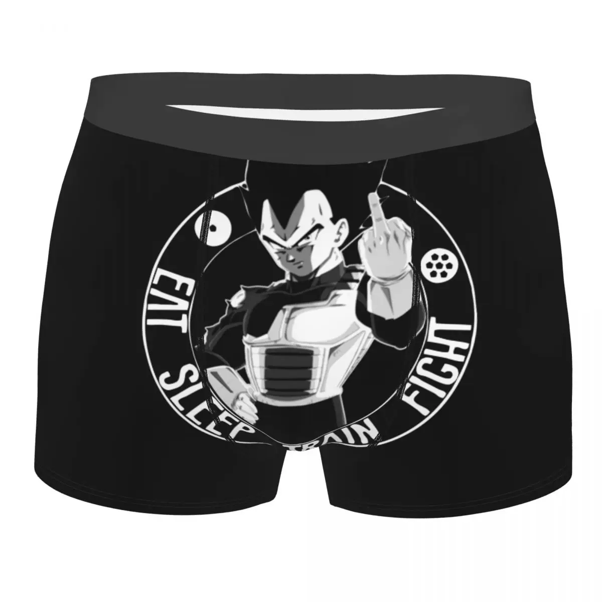 Men's Vegeta Eat Sleep Train Fight Boxer Shorts Panties Soft Underwear Saiyan Dbz Dragon Ball Homme Humor S-XXL Underpants