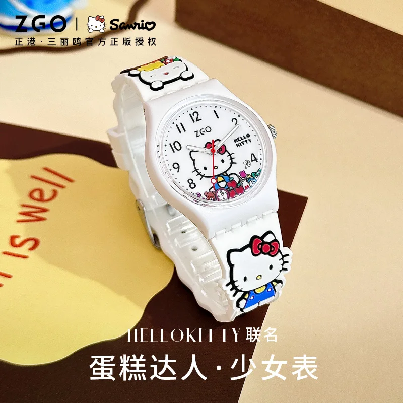 ZGO X Sanrio Hello Kitty Kids' Watches Start School Must-Have Cute Waterproof Watch Girl Student Quartz Wristwatch Gift 320