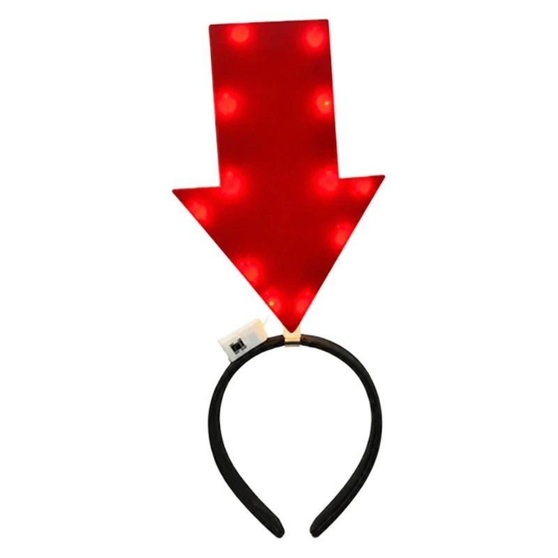 49MC Photo Styling Hair Clip Headband, LED Light Up Costume Accent with Textured Finish for Party Concert Use, Single Piece