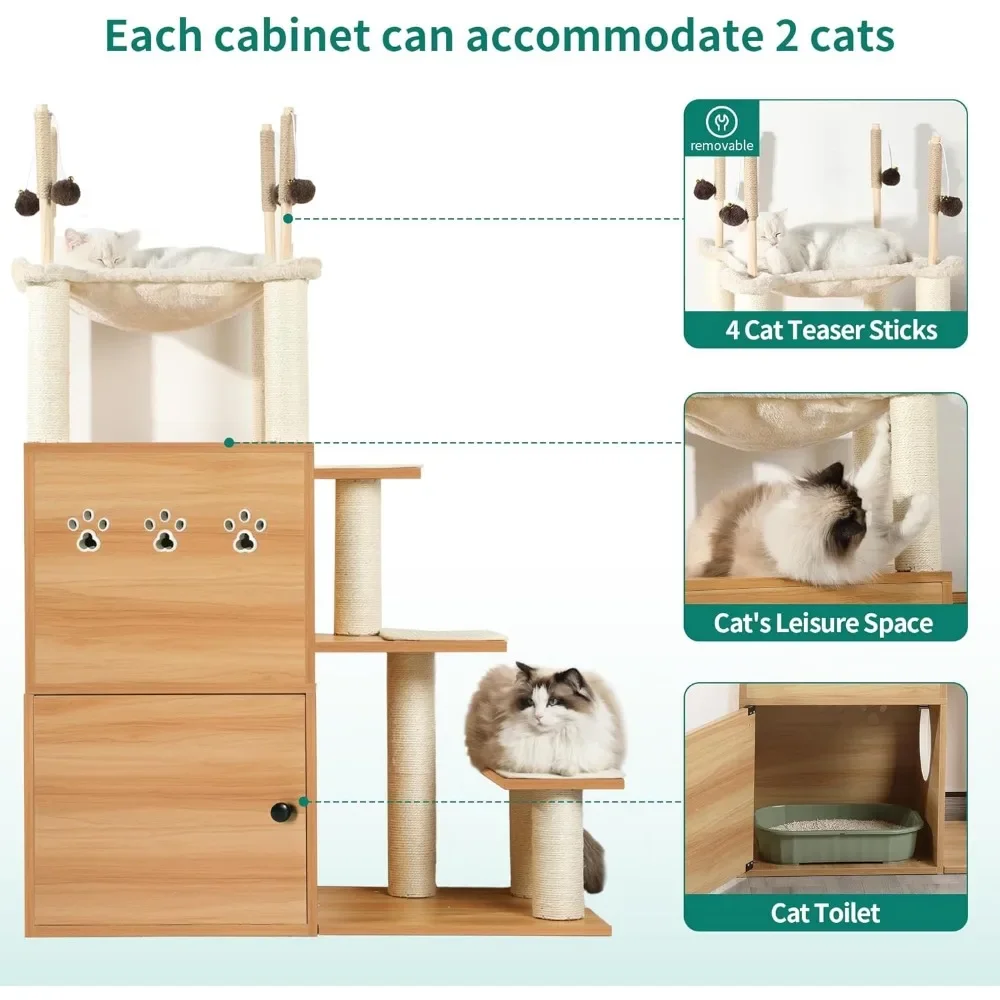 Imagem -06 - Gato Moderno com Caixa de Lixo Casas e Condomínios Torre Grande com Camas de Rede Produtos para Animais de Estimação para Gatos