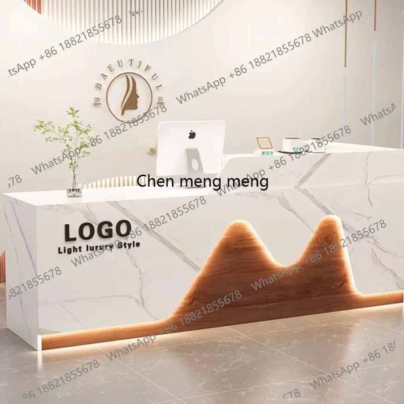 Beauty Institute Reception Desk Study Front Store Hairdressing Reception Desk Modern Coffee Bancone Per Negozio Corner Furniture