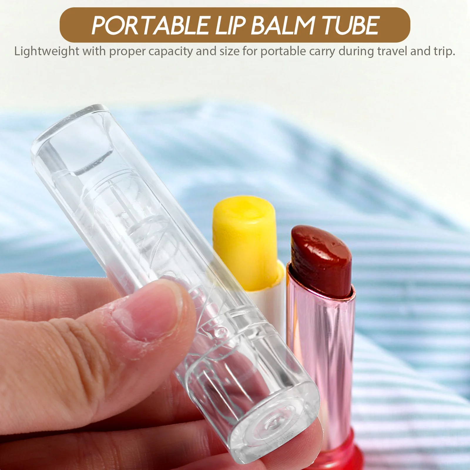 5 Stück leere Lippenstifttuben, transparenter kompakter Behälter für Lippenbalsam, Cremes, DIY-Kosmetik, leicht, reisefreundlich