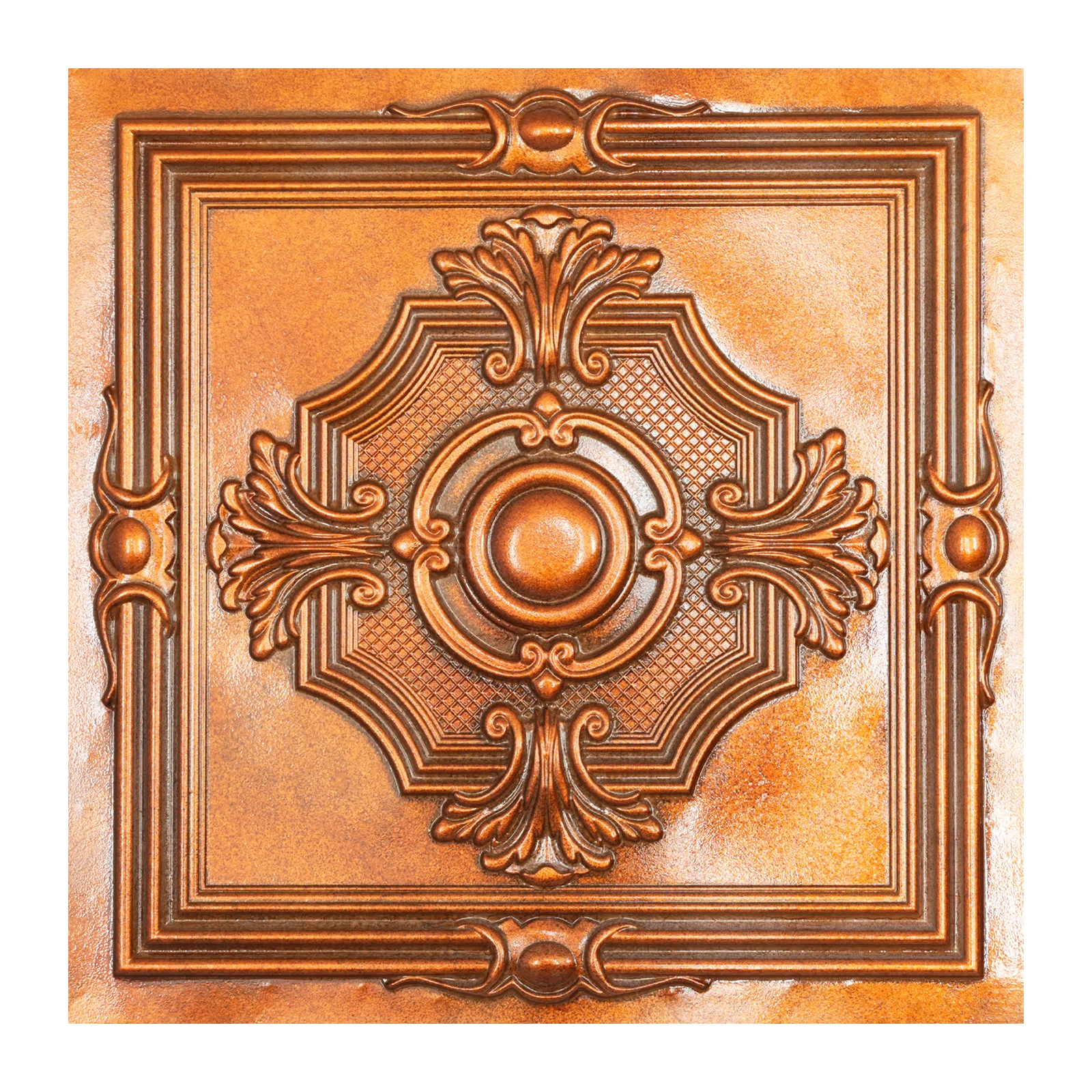 

Distressed Tin Ceiling Tiles Easy to Install PVC Panels Rustic Accent Wall Décor for Cafe Club 10pcs/lot PL38 Archaic copper