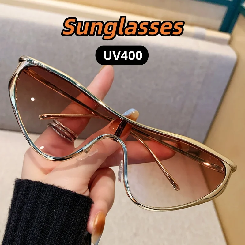 

2025 Street Hip-hop Large-framed Triangular Cat-eye Sunglasses Personality Trend Designer Sense UV Resistant Unisex Glasses