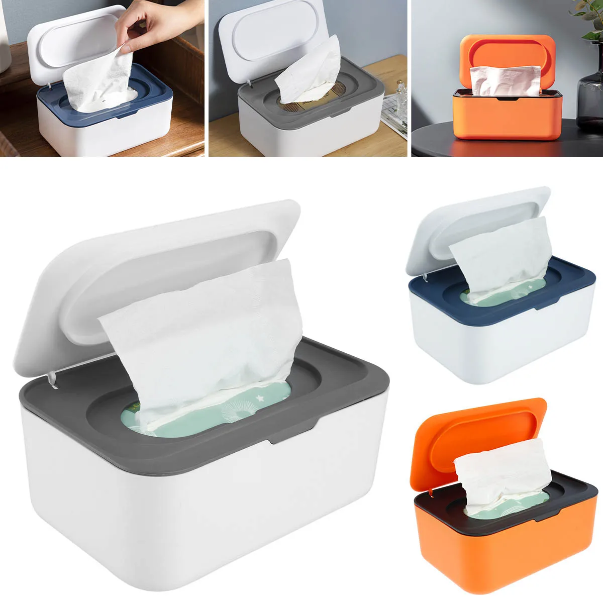 

Wet Tissue Box Paper Dispenser Portable with Lid Dustproof Tissue Storage Box Baby Wet Tissue Organizer Car Napkin Organizer Hot