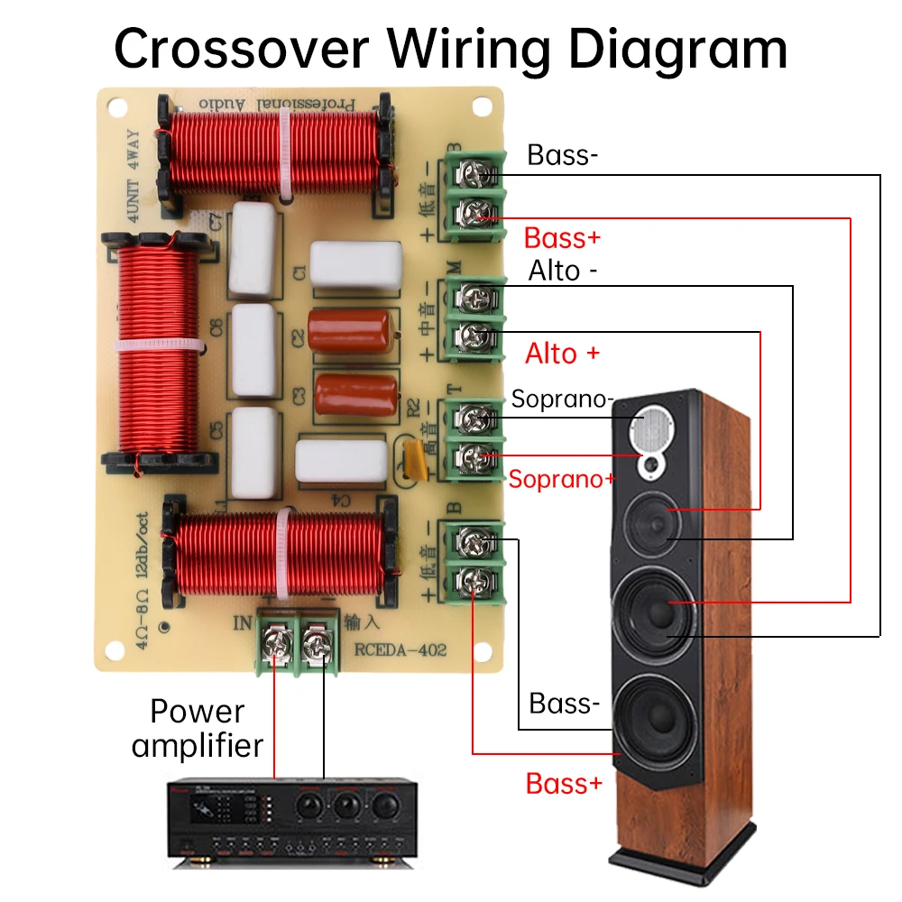 وحدة كروس ذاتية الصنع بدون لحام رباعية الاتجاه بقدرة 120 وات لترقيات مكبر الصوت المنزلي #6