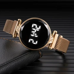 Fashion Rose Gold Women's Watches Waterproof LED Digital Watch Luxury Stainless Steel Ladies Electronic Wristwatch Reloj Mujer