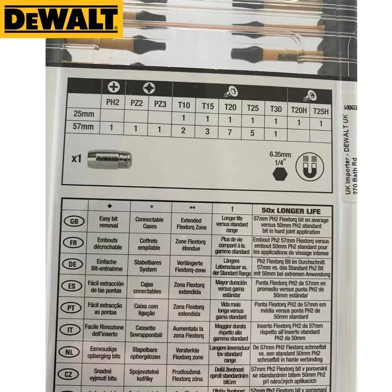 DEWALT DT70734 29pc FLEXTORQ Screwdriver Bit Set Cordless Drill Bits Impact Driver Dewalt Power Tool Accessories  DT70734T-QZ