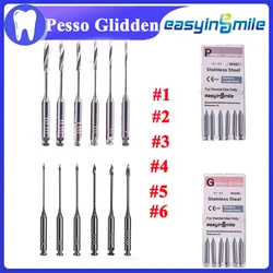 6Pcs Endodontic Gates Drill Dental Peeso Reamers Glidden Rotary Paste Carriers Endo Stainless Steel Files 32mm/25mm
