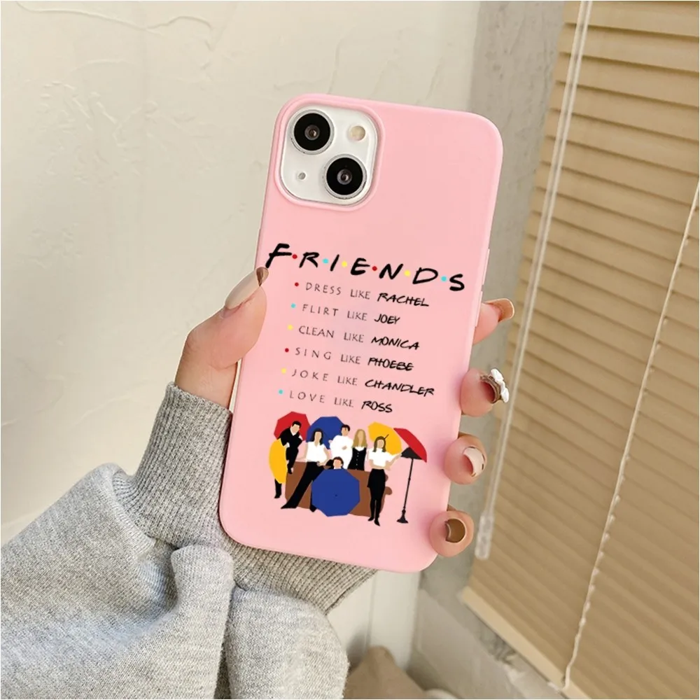 Central Perk Coffee Friends Phone Case For Iphone 11 13 14 Pro Max X Xr Xs Max Se2020 12mini Pink Cover Case