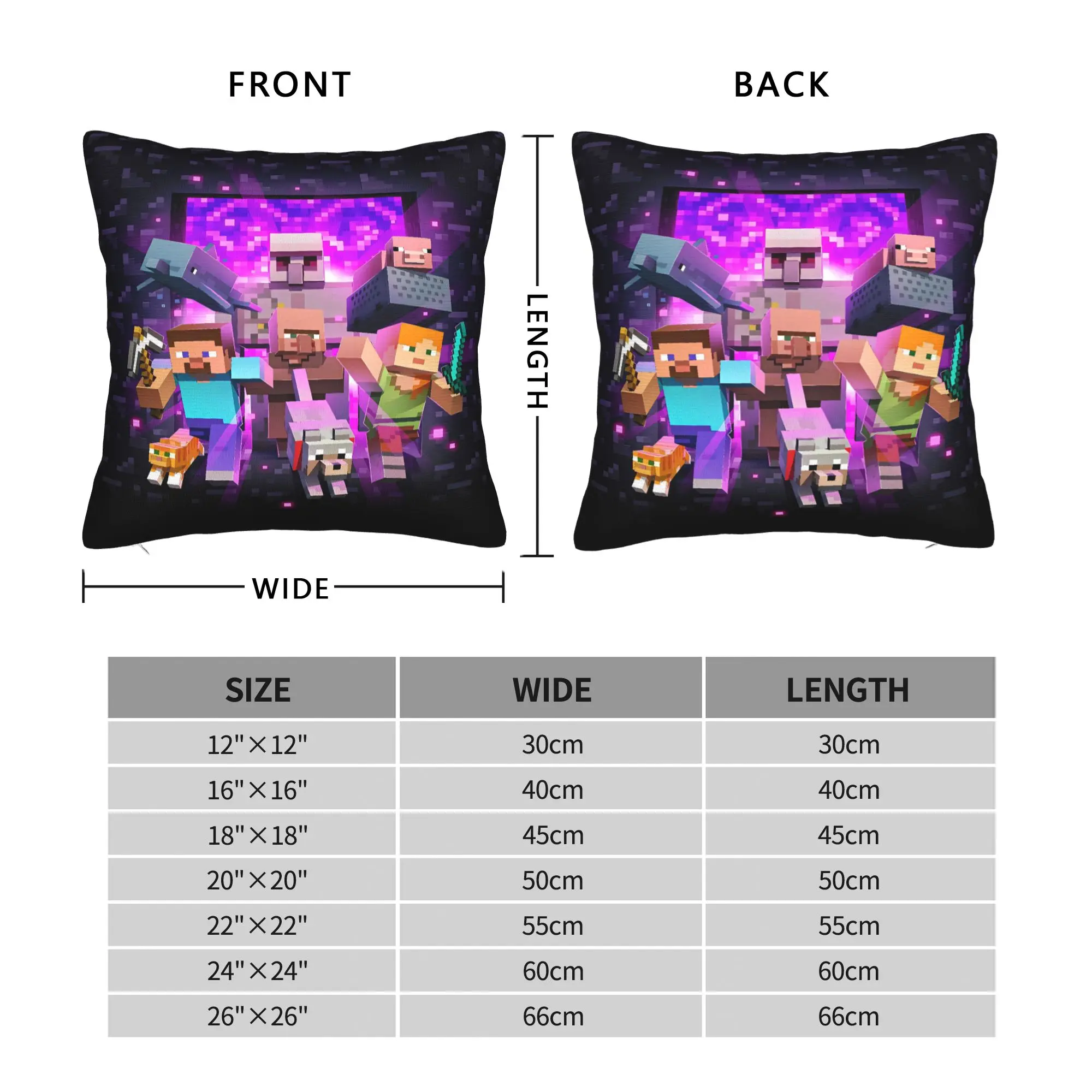 Game M-Minecrafts Pillow Case  Custom Pillow Cover For Sofa Bedroom Home Decor Retro Trendy Pillowcases