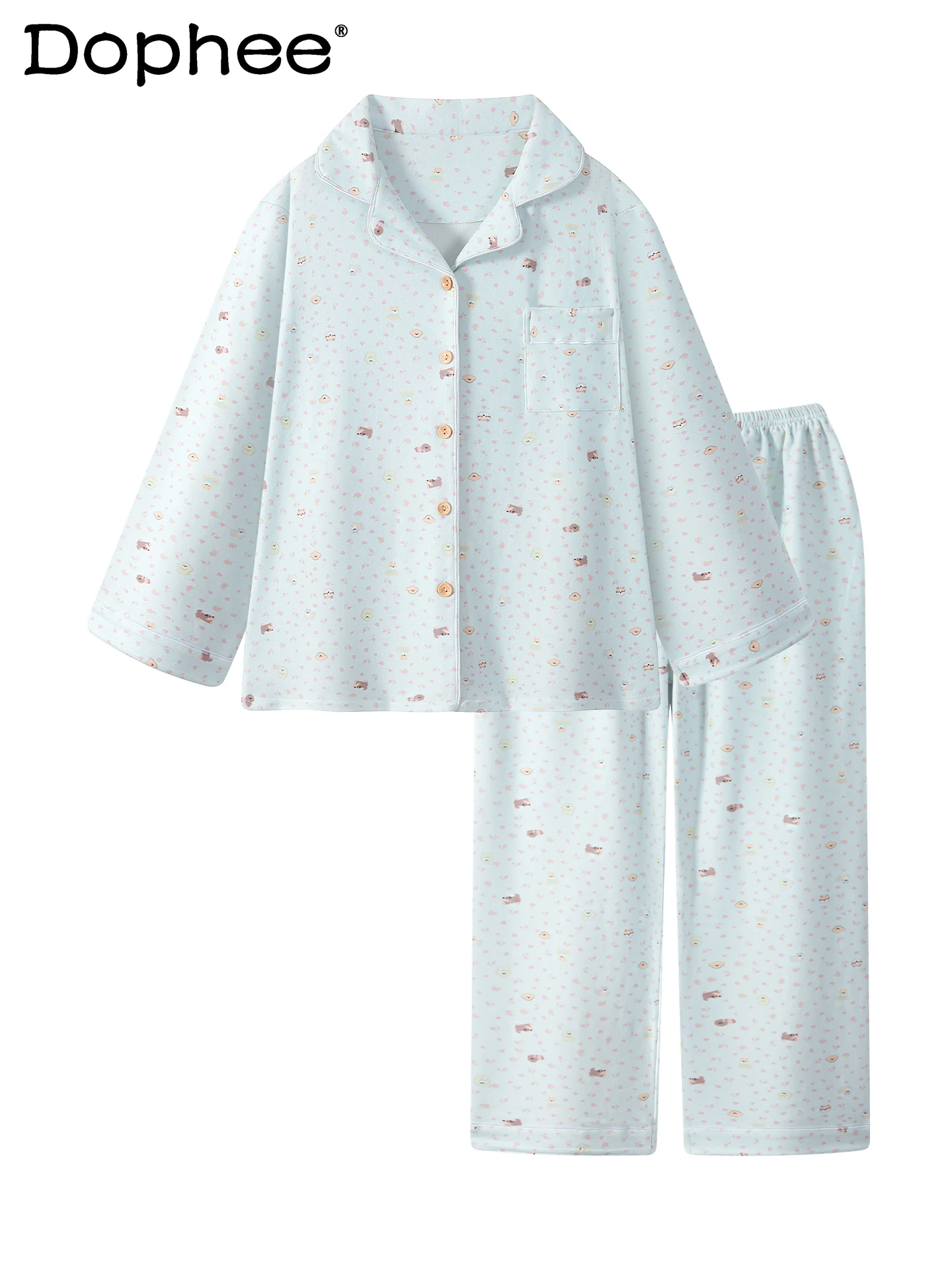 

Winter Thickened Thin Velvet Sweet Cartoon Cute Puppy Pajamas for Women 2025 New Autumn Homewear Two-Piece Set for Women