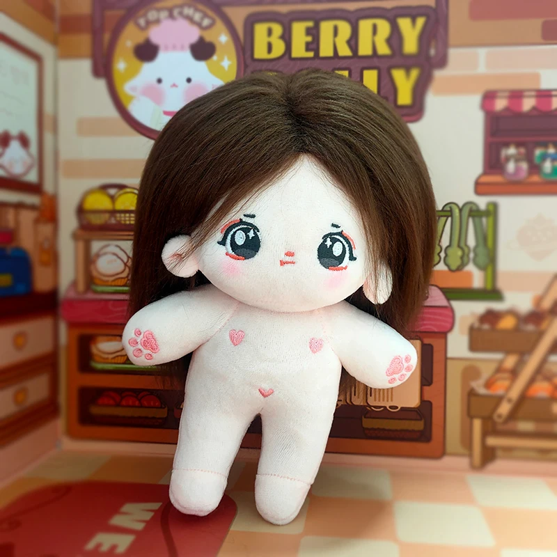 22cm Kawaii Plush Cotton Doll Idol Stuffed Super Star Figure Dolls Pink Bunny Cute Fat Body Girl Doll Can Change Clothes Gift