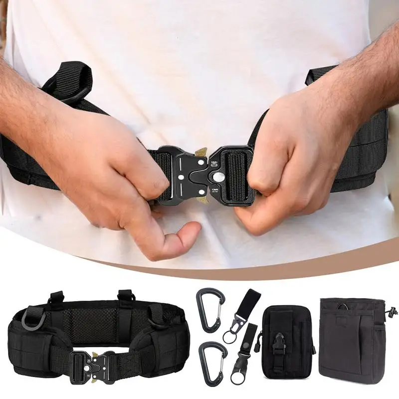 Battle Belt 8pcs Airsoft Utility Belt Comfortable Tool Waist Security Duty Utility Belt Multifunctional Security Guard Padded