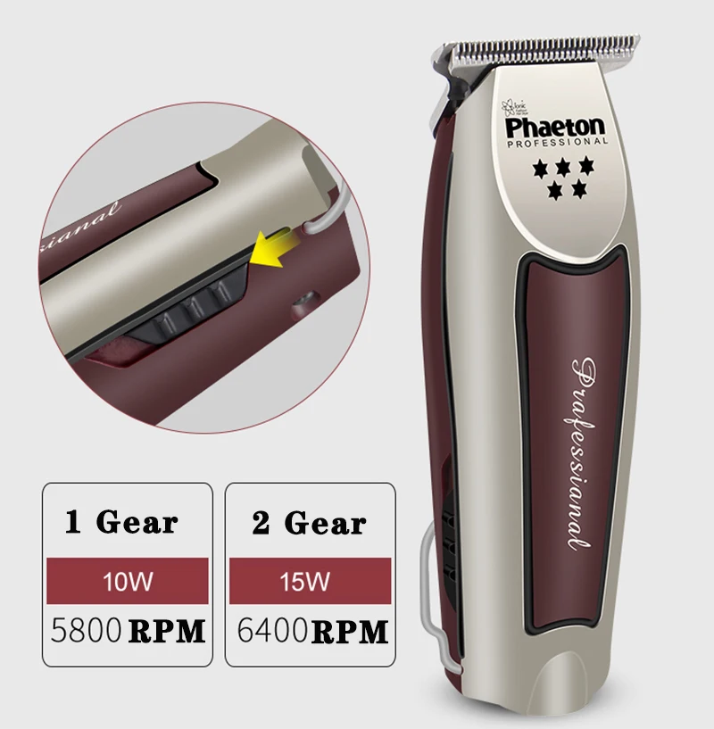 15 واط الشعر المتقلب صالون جزازة 3 ساعات استخدام آلة قطع الشعر المهنية مقص الشعر الرجال اللحية مقص الشعر الحلاق 0 مللي متر