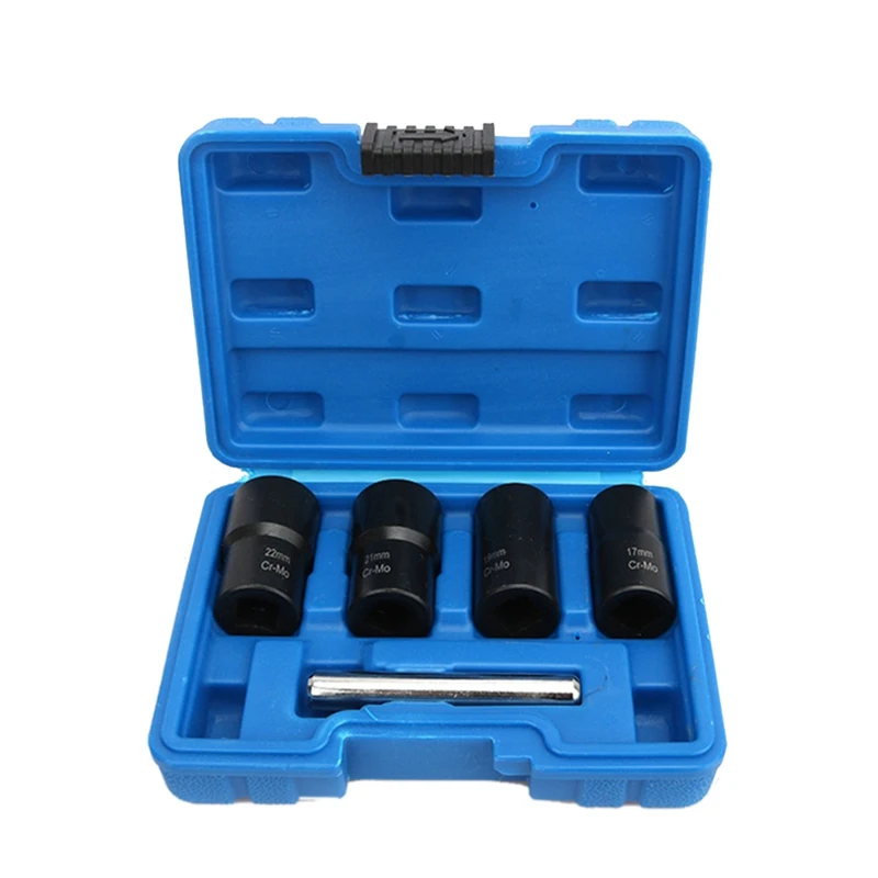 17-22Mm Car Tire Broken Screw Extractor Disassembly Thread Tool Set Kit 5 Pcs Of Repair Wrench Socket Set Kit