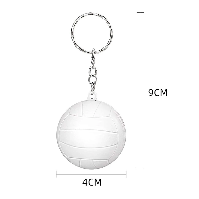 100Pcs White Volleyball Keychains,Mini Volleyball Stress Ball Keychains Sports Ball Keychains School Carnival Reward