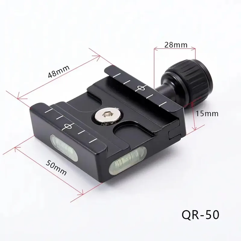 50mm Arca Swiss Quick Release Plate Aluminum QR Clamp Adapter Set with 3/8\