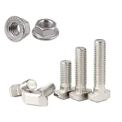 50pcs/lot M5 M6 M8 T Bolt Screws for EU Standard 2020 30 40 Linear Rail Aluminum Profile 50pcs M5 M6 M8 Hex Flange Nuts Optional