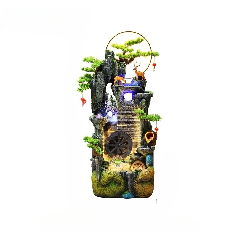 

Рокарий фонтан с проточной водой, ТВ-шкаф рядом с аквариумом, гостиная, балкон, пейзажное украшение, напольное украшение