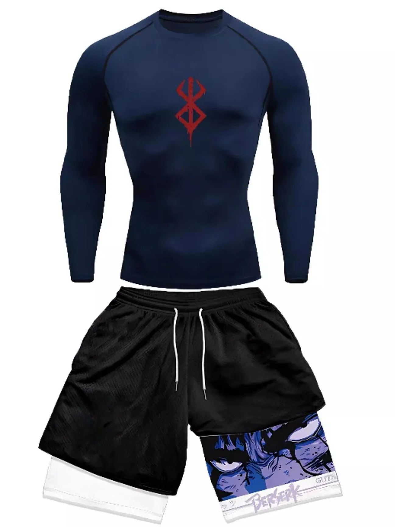 

Мужская футболка с цифровым принтом и двухслойная тренировочная одежда для фитнеса Qui Dry, спортивная одежда для бега, сверхлегкая круглая одежда Ne